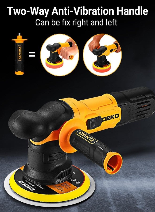 DEKOPRO Car Buffer Polisher, 6 Inch Dual Action Orbital Buffer Polisher, 6 Variable Speed 1800-5500OPM Random Polisher Kit with 4 Buffing Pads for Car Detailing Polishing Waxing, DKPO15G80-US - Image 5